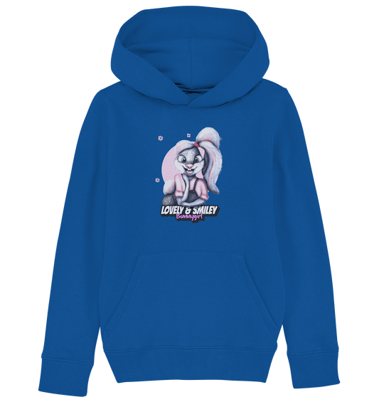 Hase Bunnygirl Kinder Hoodie in royal blau Lovely & Smiley Bunnygirl Print von Brand BLOOMINIC
