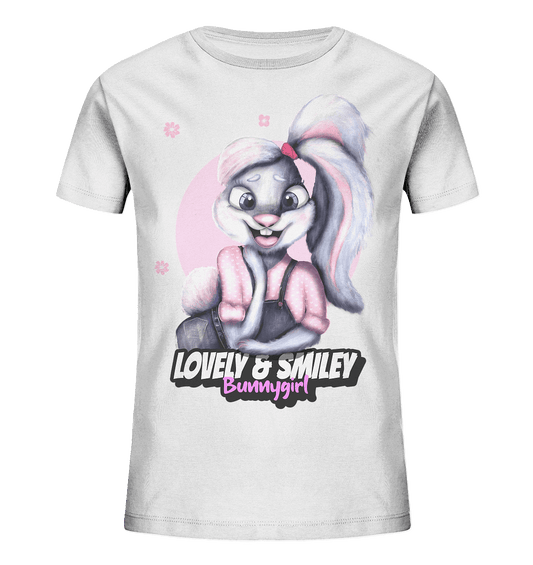 Hase Bunnygirl Cartoon Kinder Shirt in weiß mit Hase Cartoon Print von BLOOMINIC