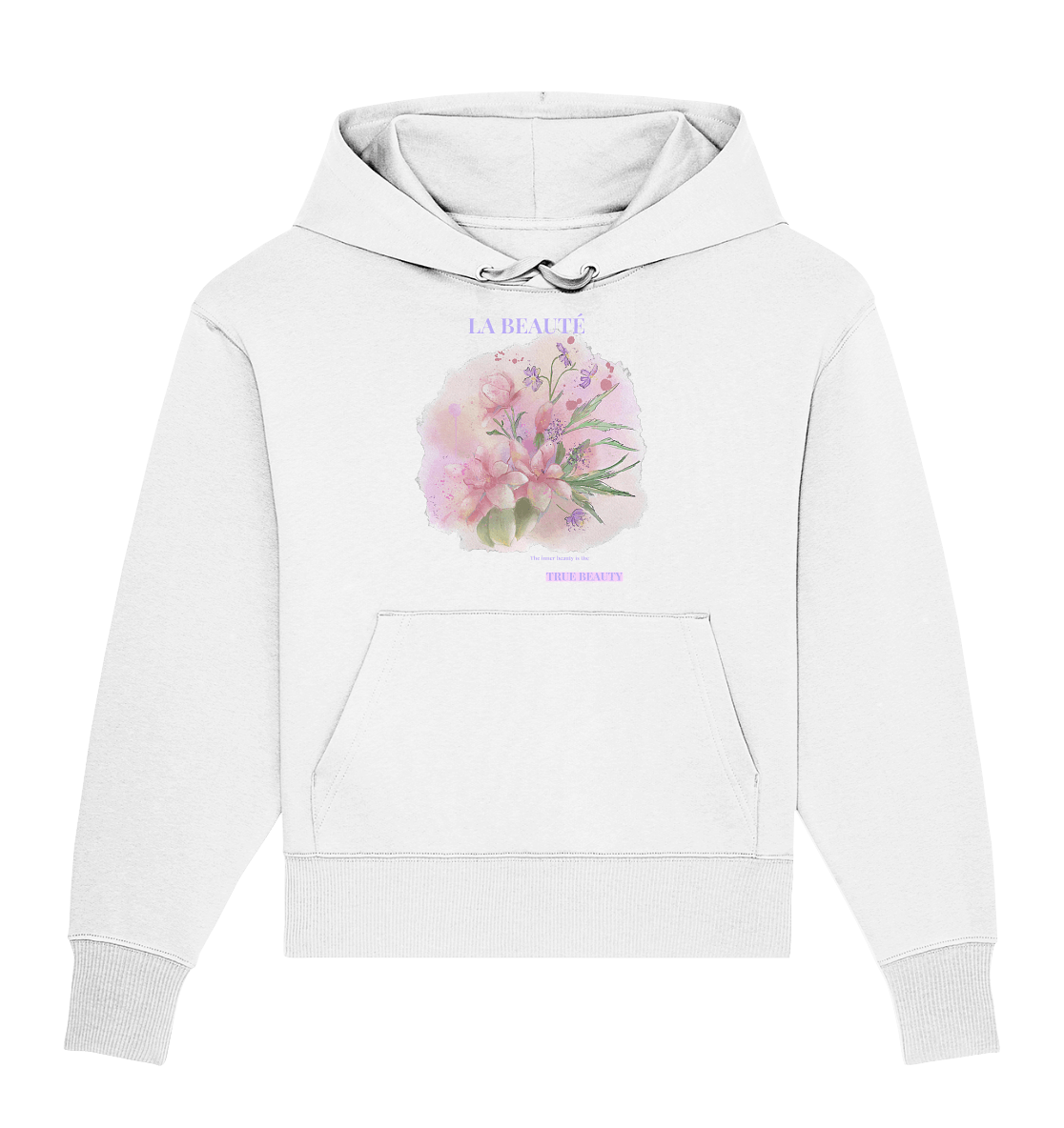 Oversize Kapuzenpullover mit handgezeichneten Watercolor Art Design, exklusiva Künstlermotive auf Textilien von Bloominic