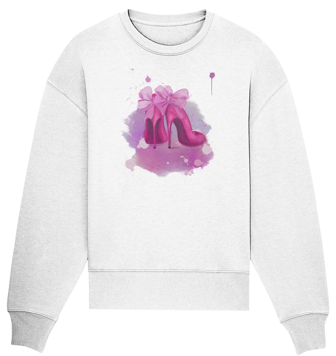 Oversize Sweatshirt Aquarell Heels mit aquarell Muster Print