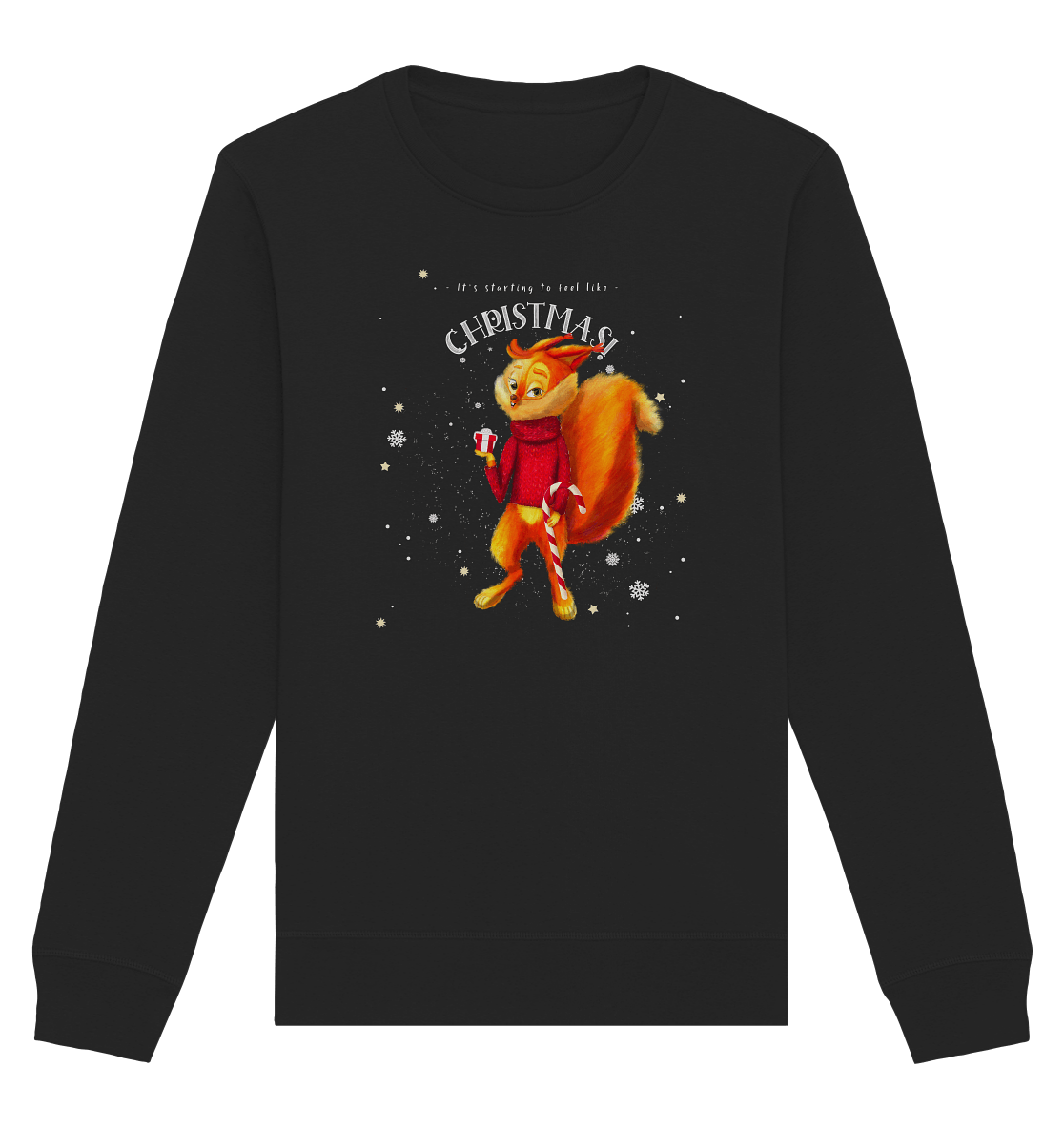 Eichhoernchen-Pullover-Christmas-Sweatshirt-schwarz