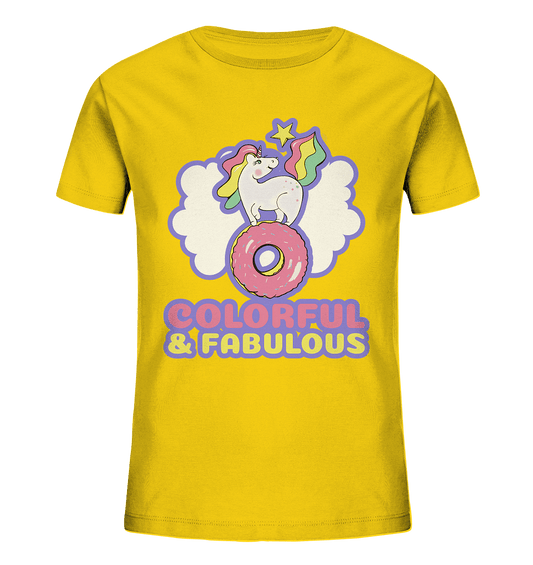 Einhorn Shirt in gelb Mädchen mit bunten Einhorn Colorful & Fabulous von Bloominic