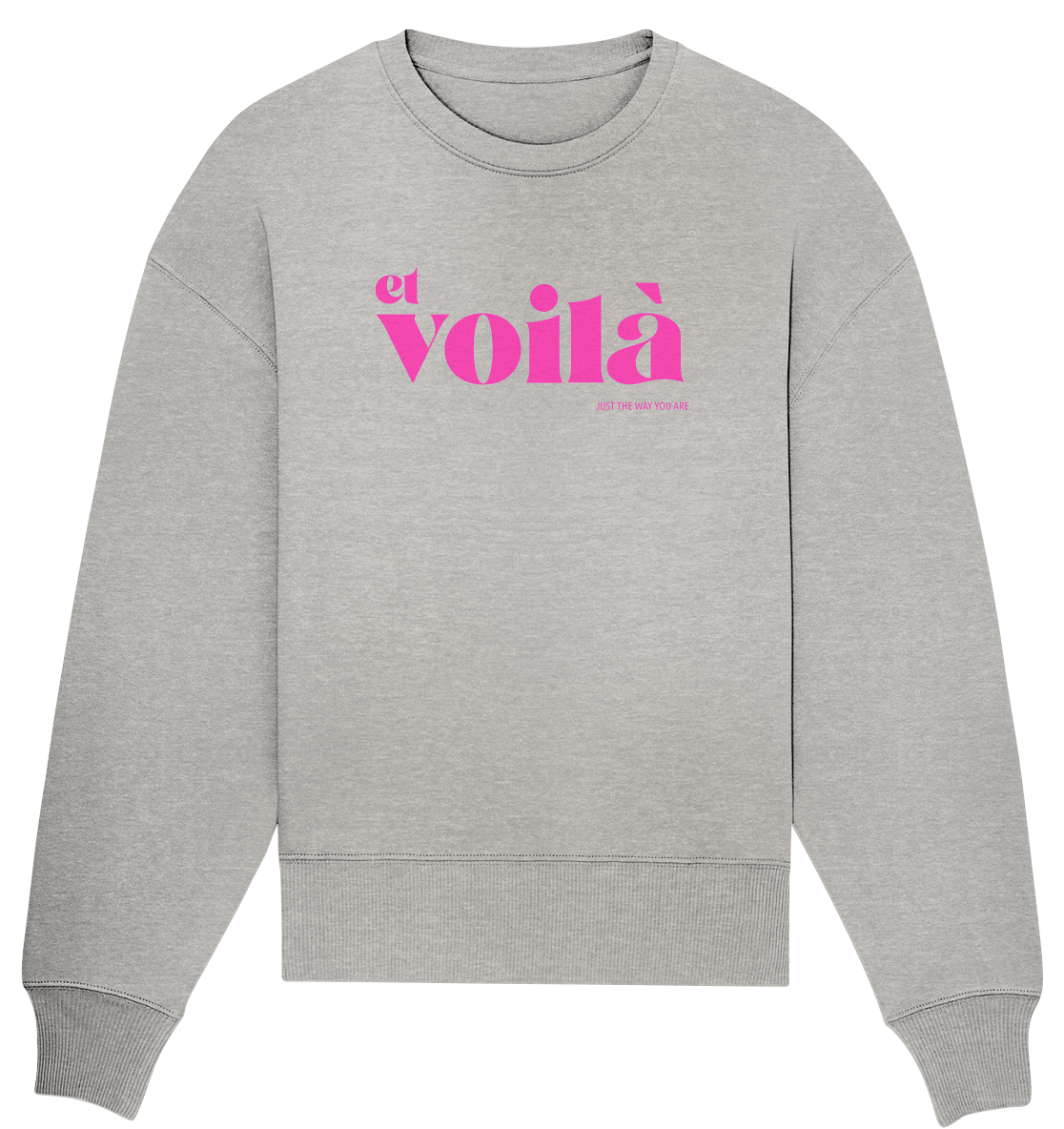 Et voilà Statement Oversize Pullover Beschriftung in Pink