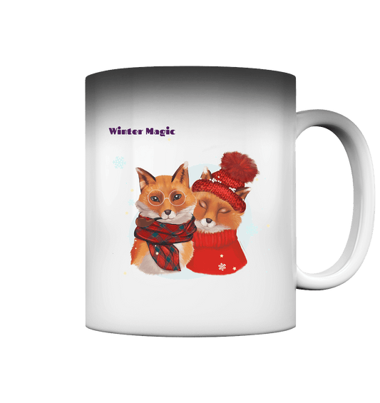 Magic Tasse Weihnachtstasse mit Fuchspärchen