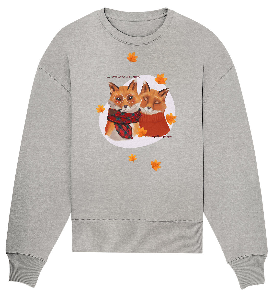 Füchse im Herbst Oversize Sweatshirt in grau von BLOOMINIC