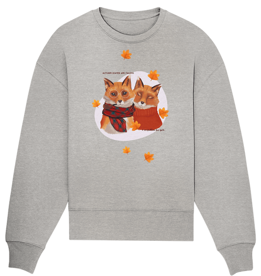 Füchse im Herbst Oversize Sweatshirt in grau von BLOOMINIC