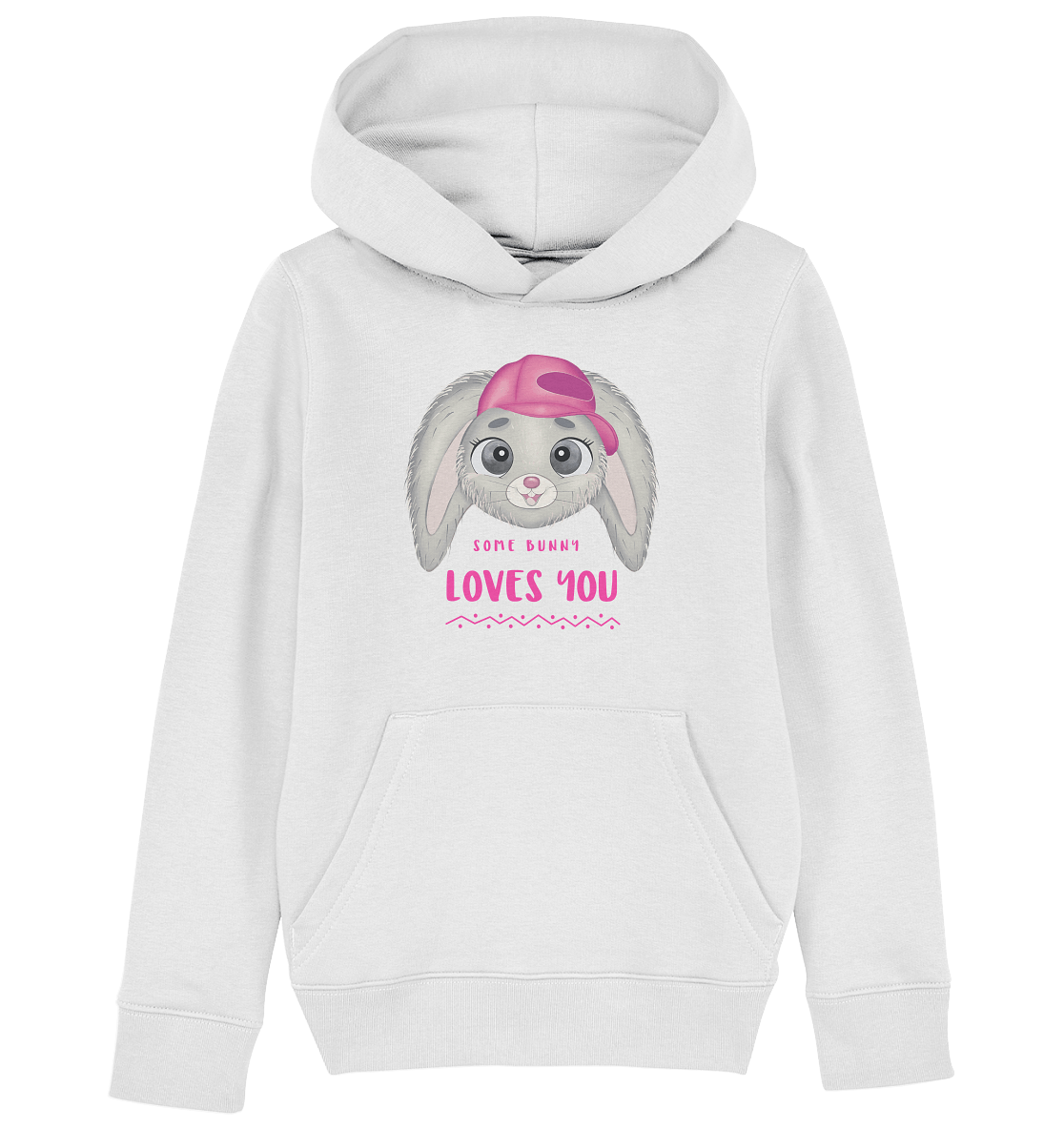 Bunny Kapuzenpullover "Some Bunny loves you" in weiß mit niedlichen Hasen