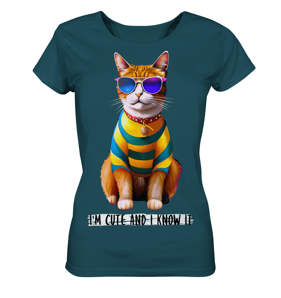 Katzen-T-Shirt-I-m-cute-and-I-know-it-Katzenprint-stargazer