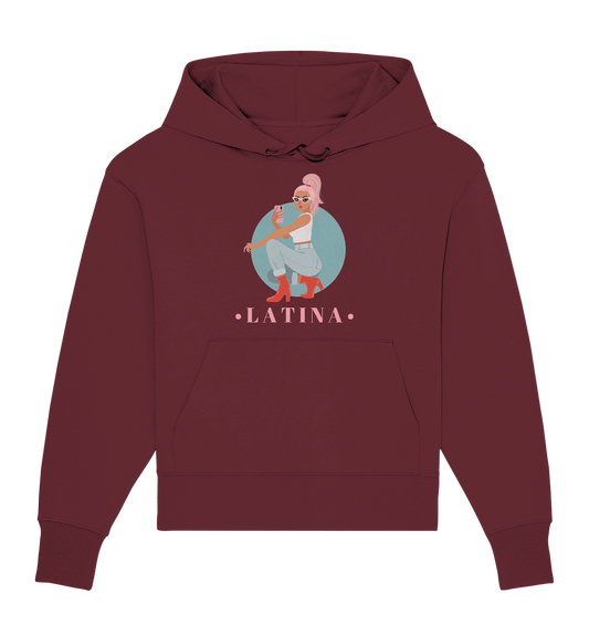 Latina Oversize Hoodie in Burgundi