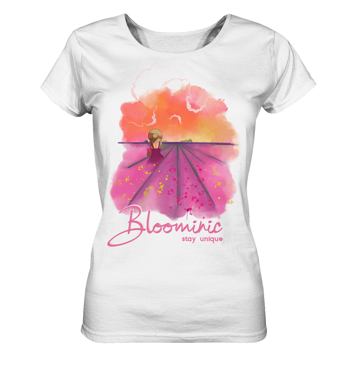 Lavendelfelder Watercolor Shirt in weiß Bloominic Stay Unique