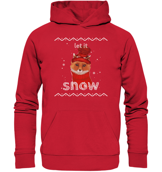 Fuchs Kapuzenpullover Let it snow in rot