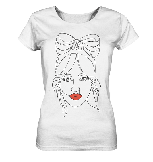 One Line ART Damen T-Shirt in weiß