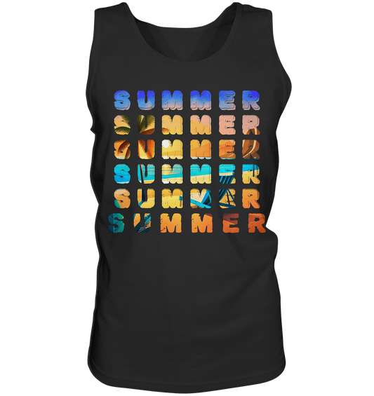 Sommer-HerrenTank-Top-in-schwarz-mit-Summer-Print