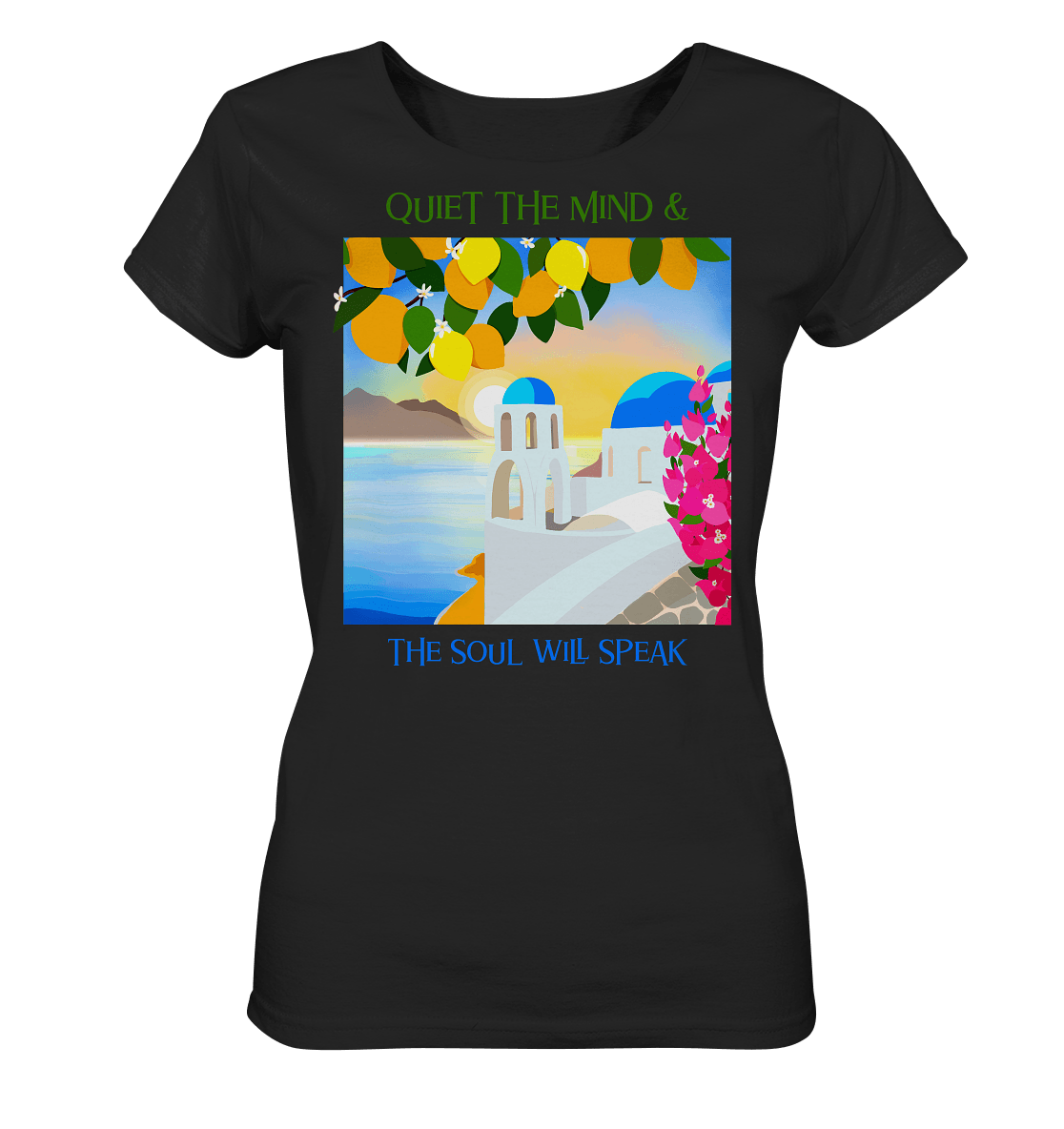 T-Shirt in schwarz mit Print Zitrone Amalfi Mediterranean Tees