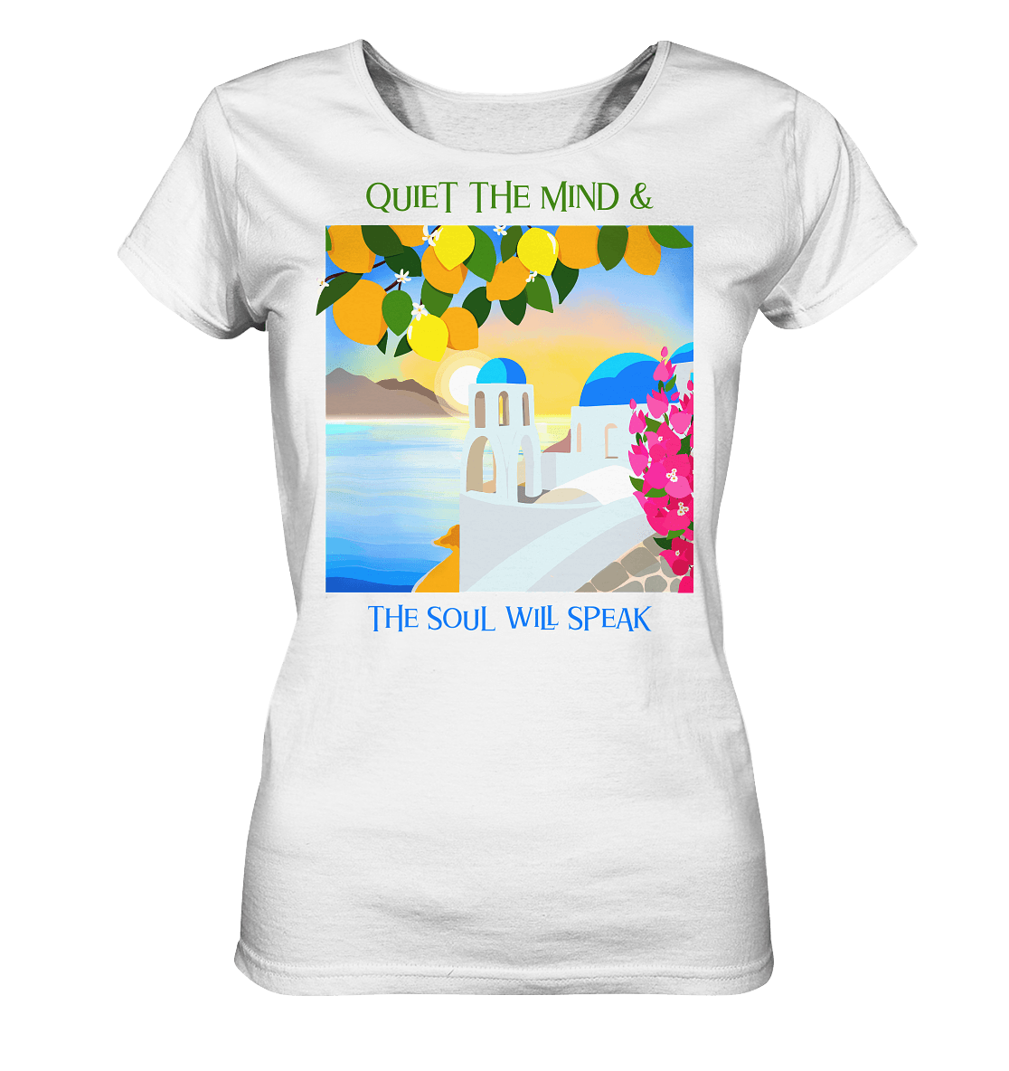 T-Shirt in weiss mit Print Zitrone Amalfi Mediterranean Tees