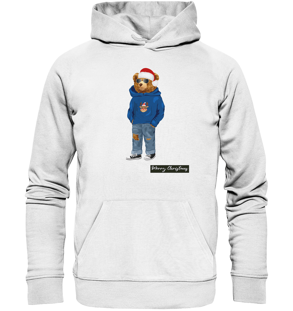 Teddybaer-Pullover-Hoodie-Merry-christmas-ugly-christmas-sweather-weiss-von-BLOOMINIC