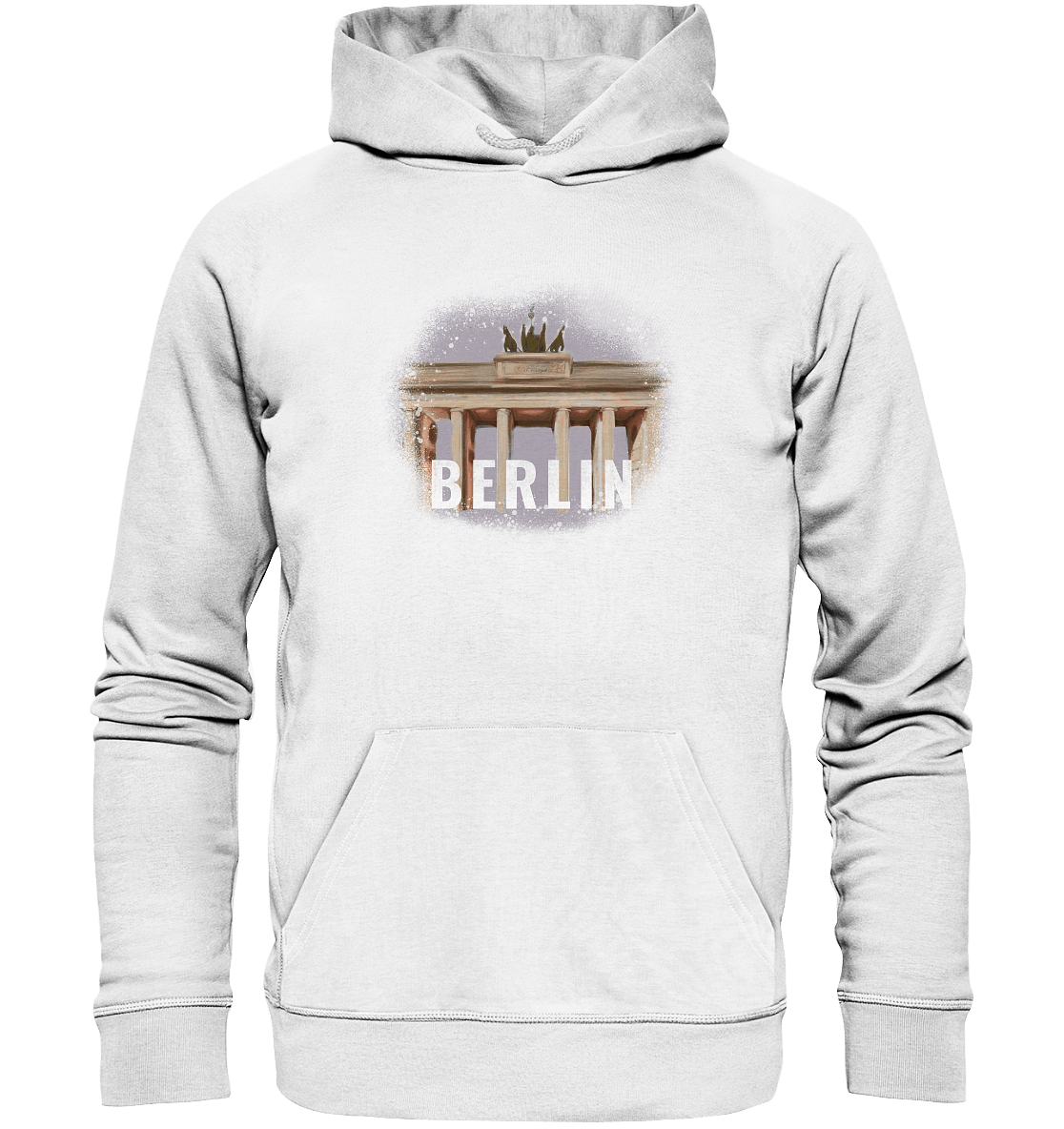 Unisex Kapuzenpullover mit Illustration Berlin in weiß