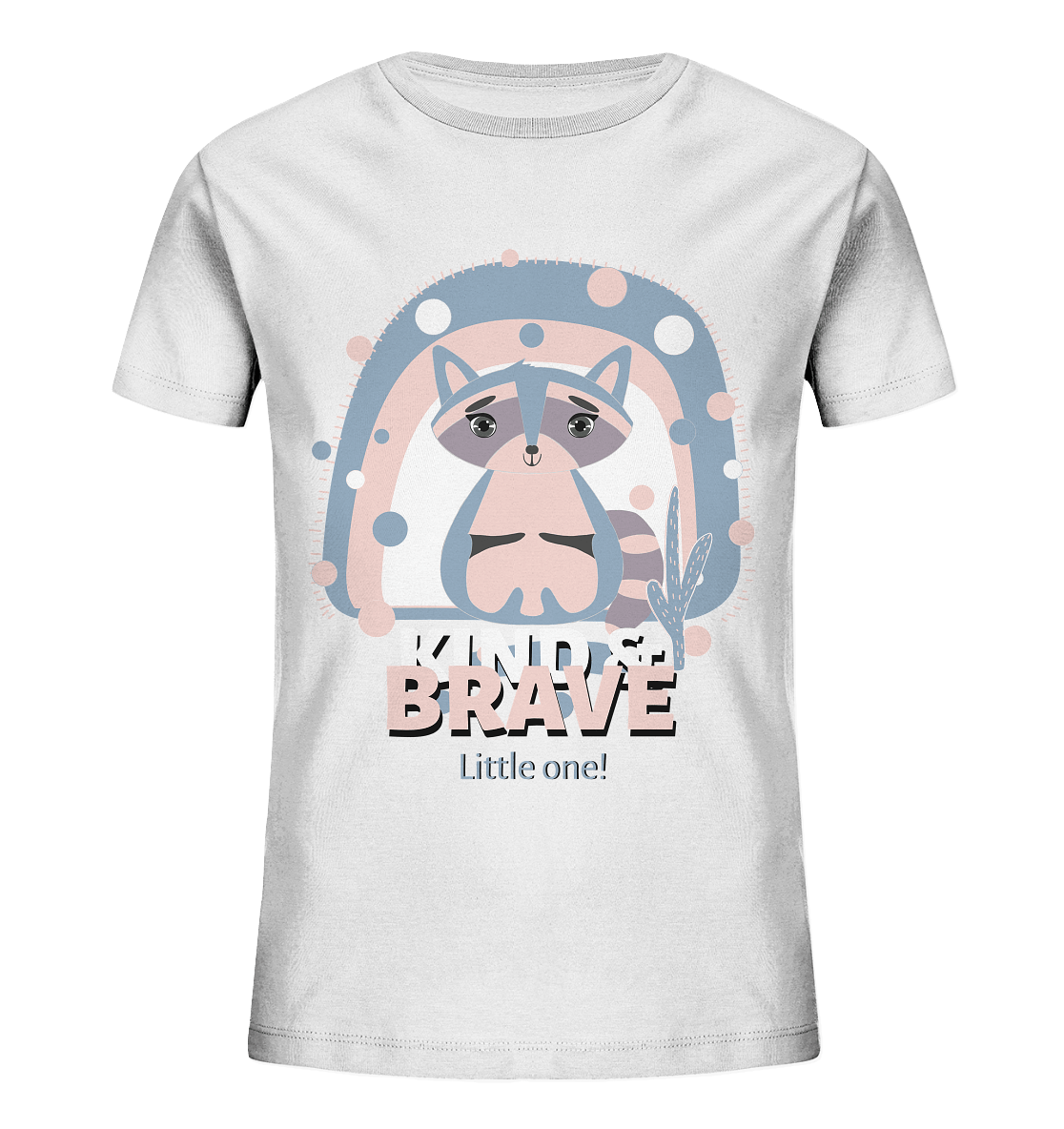 Waschbär Baby Kinder T-Shirt in weiß Racoon Print Kind & Brave Little one von BLOOMINIC