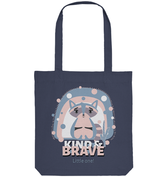Waschbär Stofftasche Tote-Bag mit Waschbär Print Kind & Brave Little One!