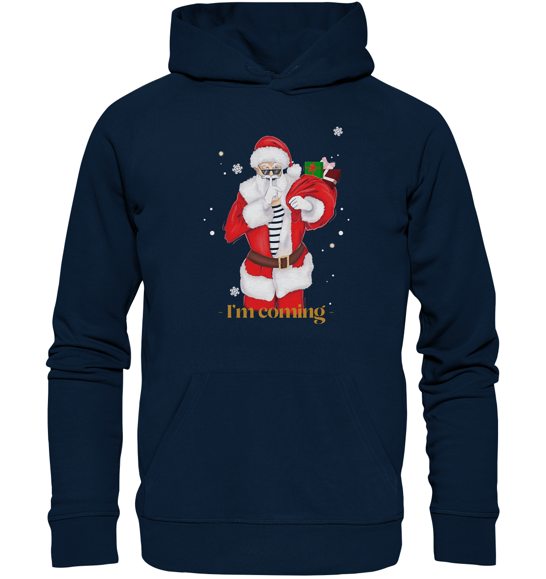 Weihnachtspullover mit Weihnachtsmann I am Coming