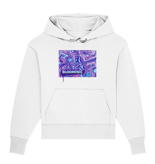 Oversize Kapuzenpullover für Damen mit modernen und trendigen Illustration und Bloominic Logo