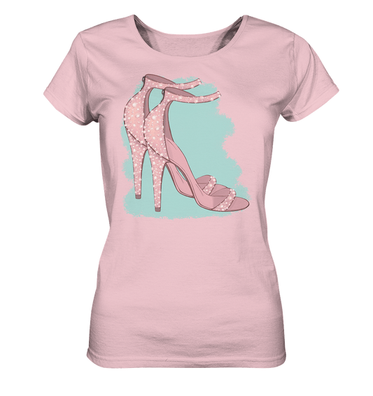Damen T-Shirt mit Fashion Print mit rosa Absatzsandalen High Heel Motive von Bloominic