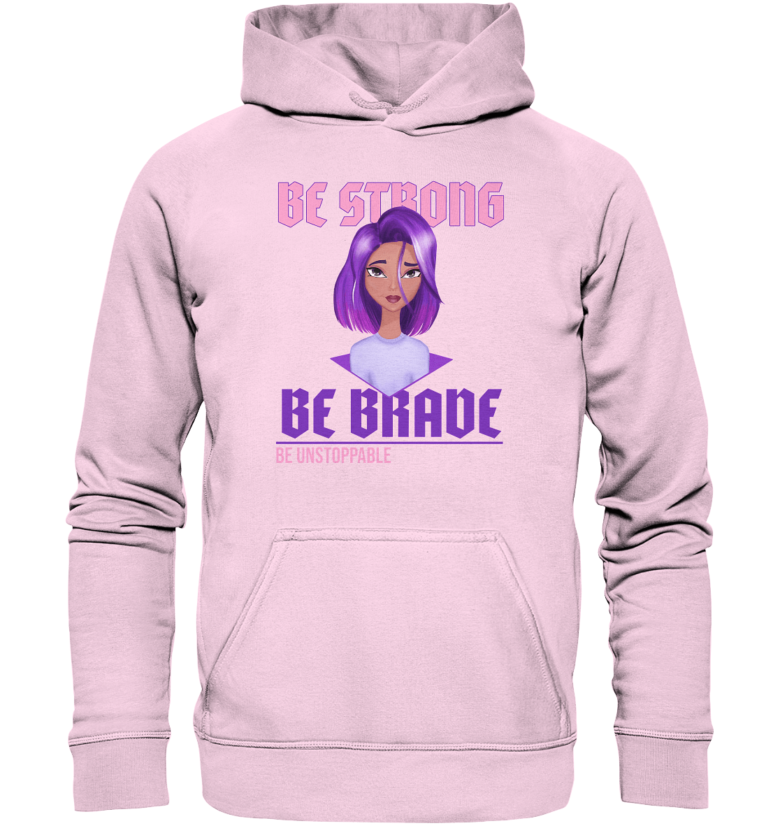 cartoon girl mit lila haare auf hoodie Statement Pullover von bloominic