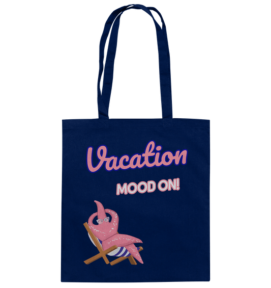 Tolle Baumwolltasche in blau mit Seestern Cartoon Design Vacation Mood On