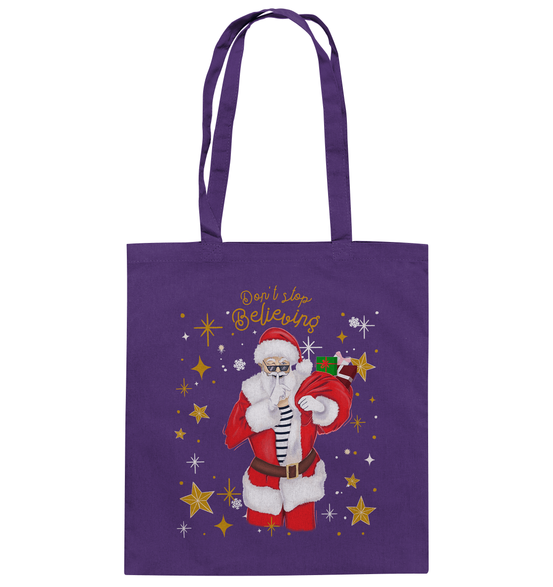 Baumwolltasche mit Weihnachtsmann in violett