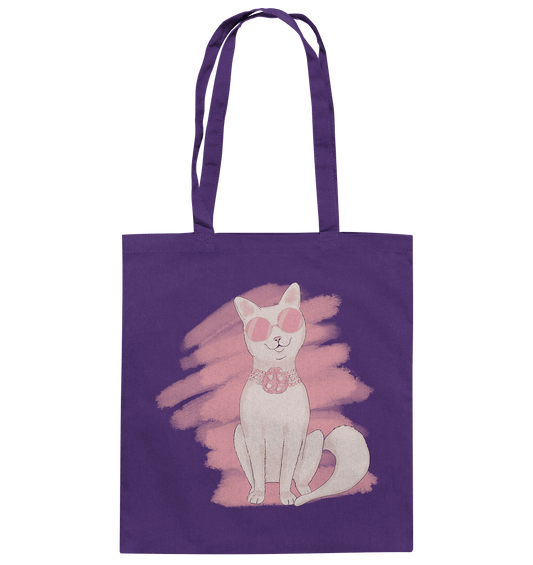 Baumwolltasche Fashion Katze in rosa