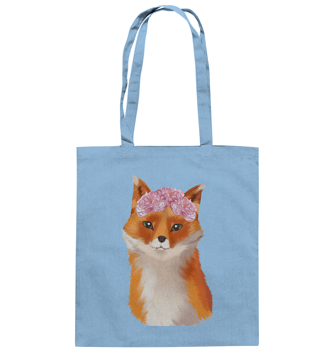 Baumwolltasche mit Bloominic Design Fuchs mit Blumen
