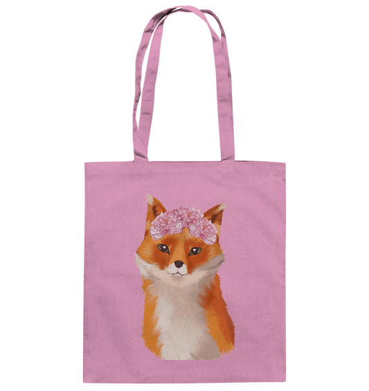 Baumwolltasche "Fuchs mit Blumen" Fuchsfamilie