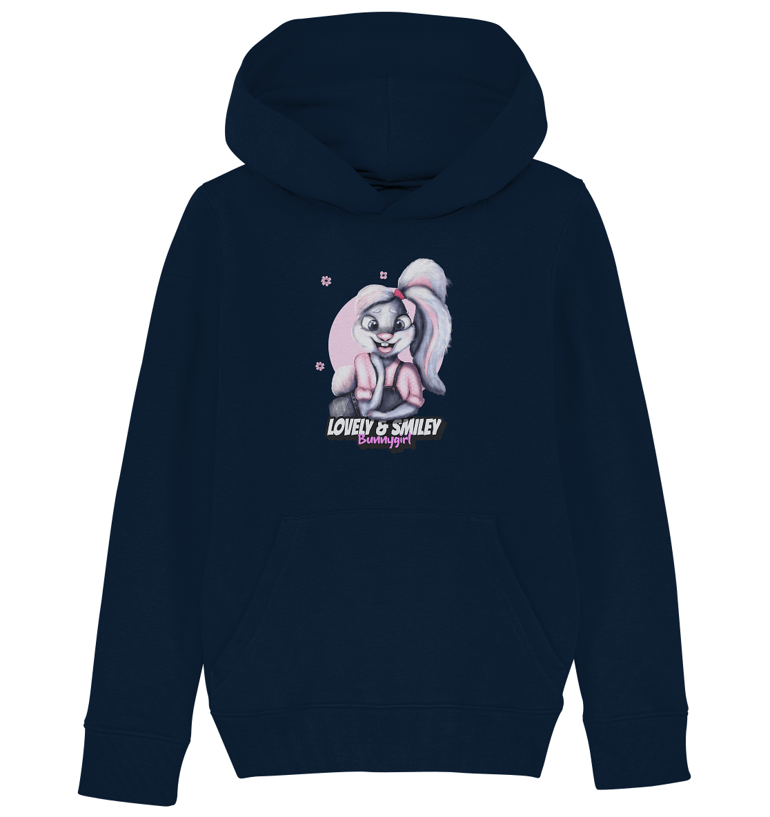 Hase Bunnygirl Kinder Hoodie in navy blau mit hasen cartoon lola Bunny Disney 