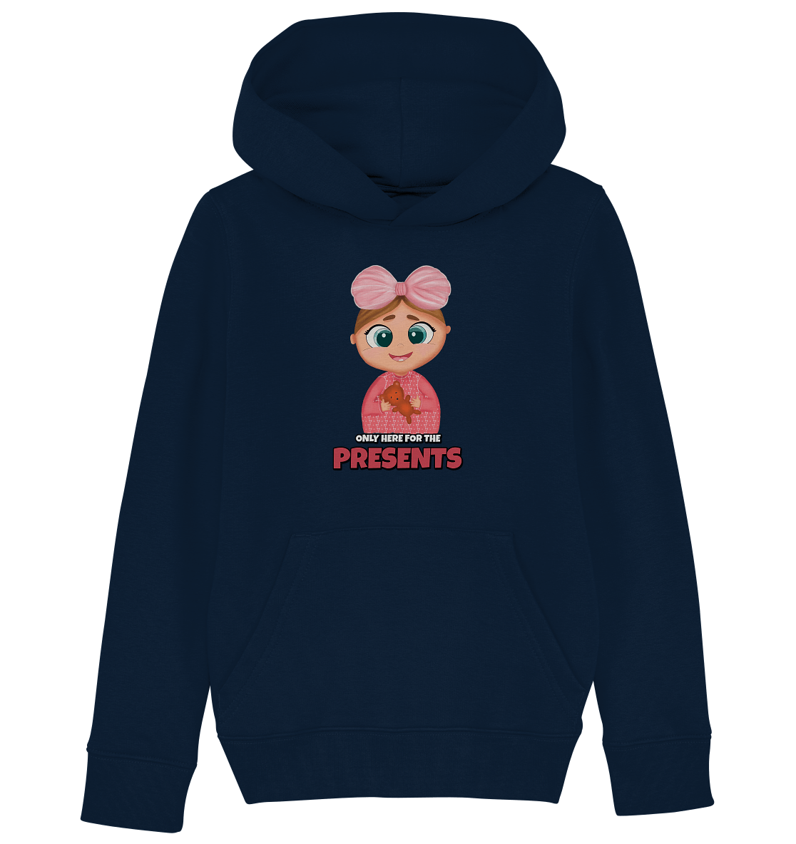 Mädchen Cartoon Kapuzenpullover  in navy blau only here for the presents