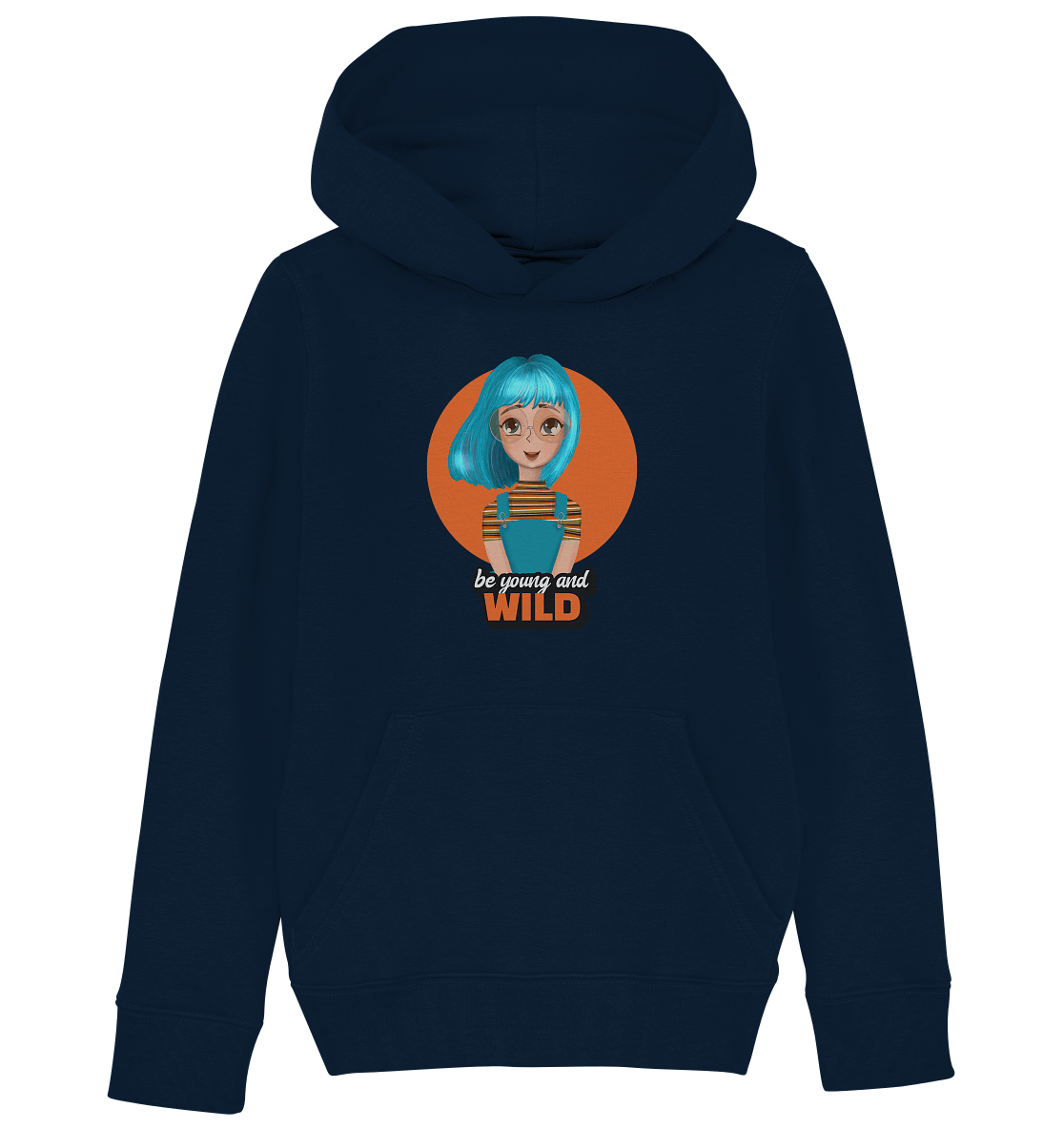 Cartoon Statement Pullover türkis Girl Cartoon