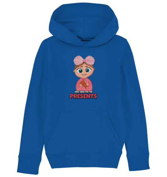 Mädchen Cartoon Kapuzenpullover in royal blau only here for the presents