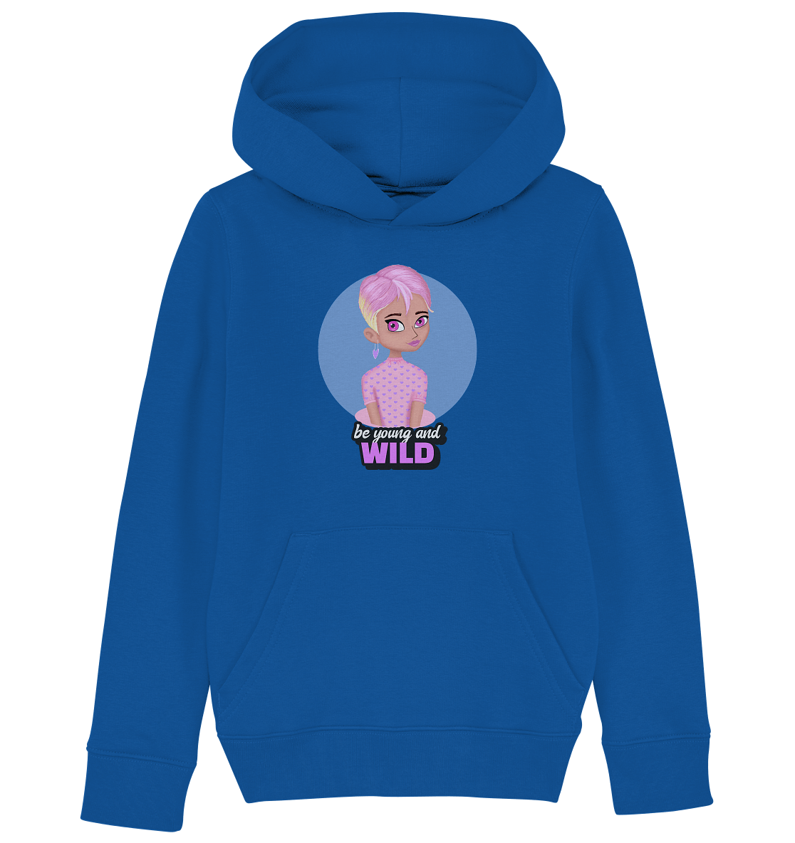 Cartoon Girl in Rosa Kinder Hoodie Mädchen Hoodie mit Cartoon character in royal blau