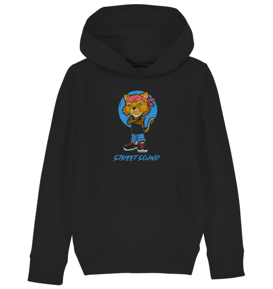 Kapuzenpullover mit modischen Hip Hop Katze Print und Beschriftung "Street Sound