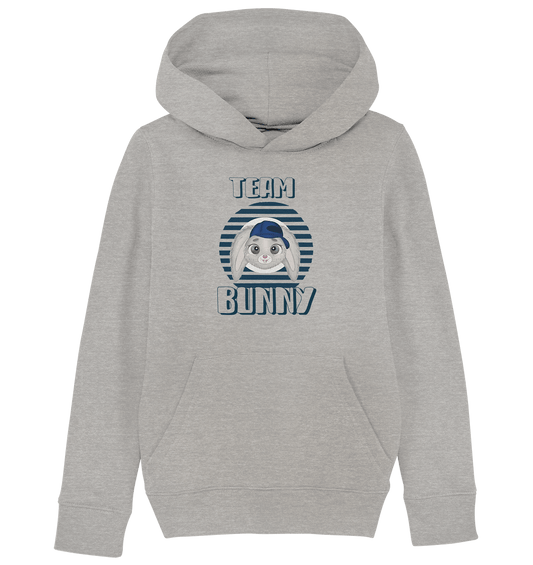 Hase Team Bunny Kinder Hoodie Kapuzenpullover in grau mit Bunny Print