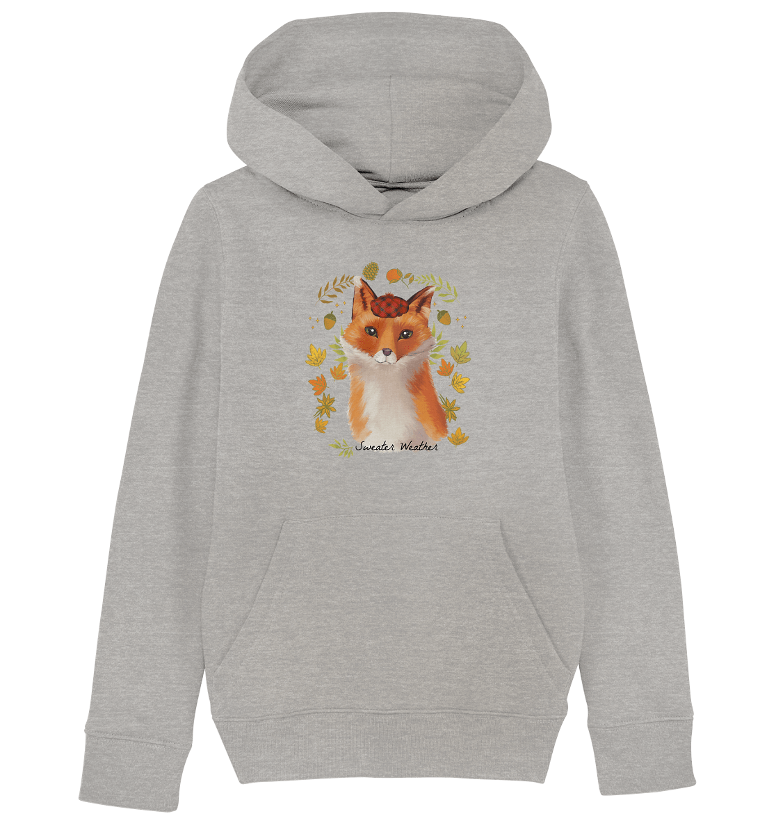 Kinder Kapuzenpulli Fuchs im Herbst kaufen in grau