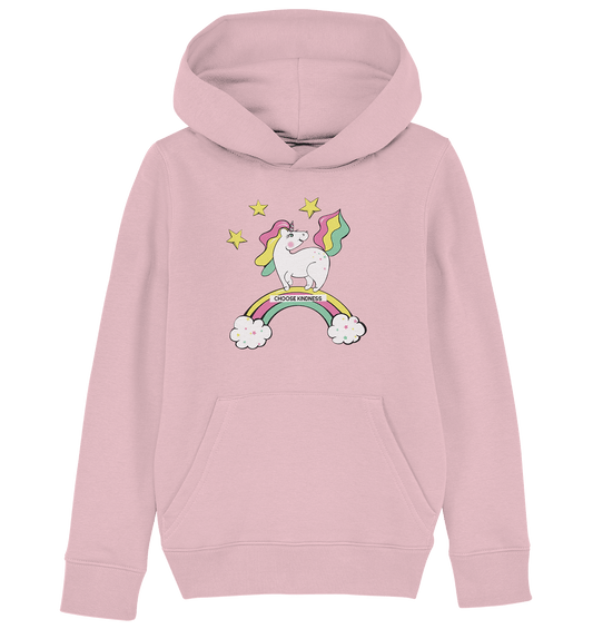 Einhorn Kinder Kapuzenpulli "Unicorn choose kindness" Einhorn cartoon in rosa einhorn Zeichnung