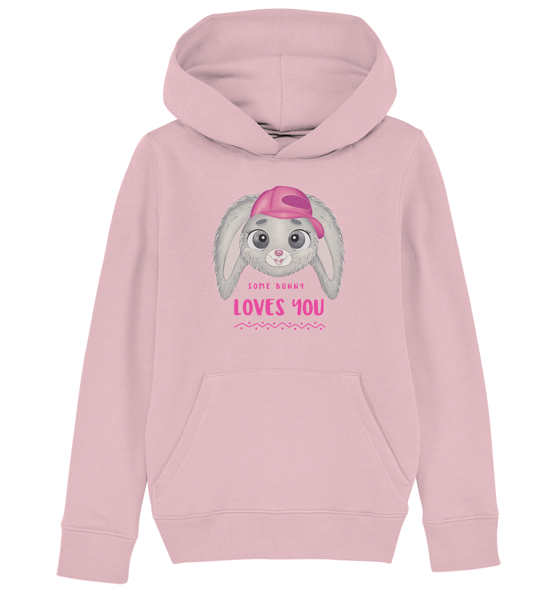 Hase Bunny Bunny Kapuzenpullover "Some Bunny loves you" Hase Muster Pulli in rosa