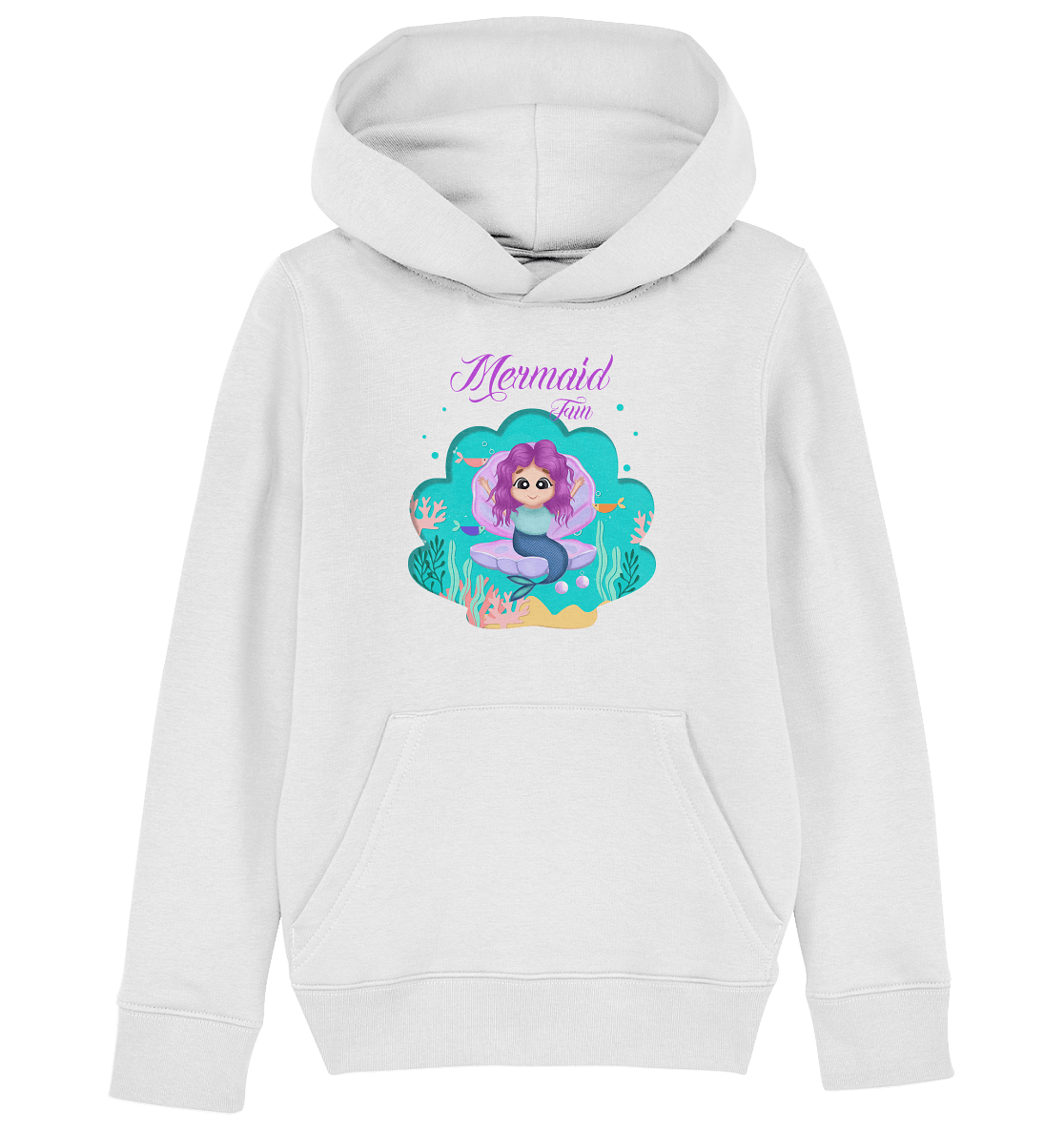 arielle zeichnung kleine Meerjungfrau Kinder Hoodie "Mermaid Fun"  Hoodie in weiß