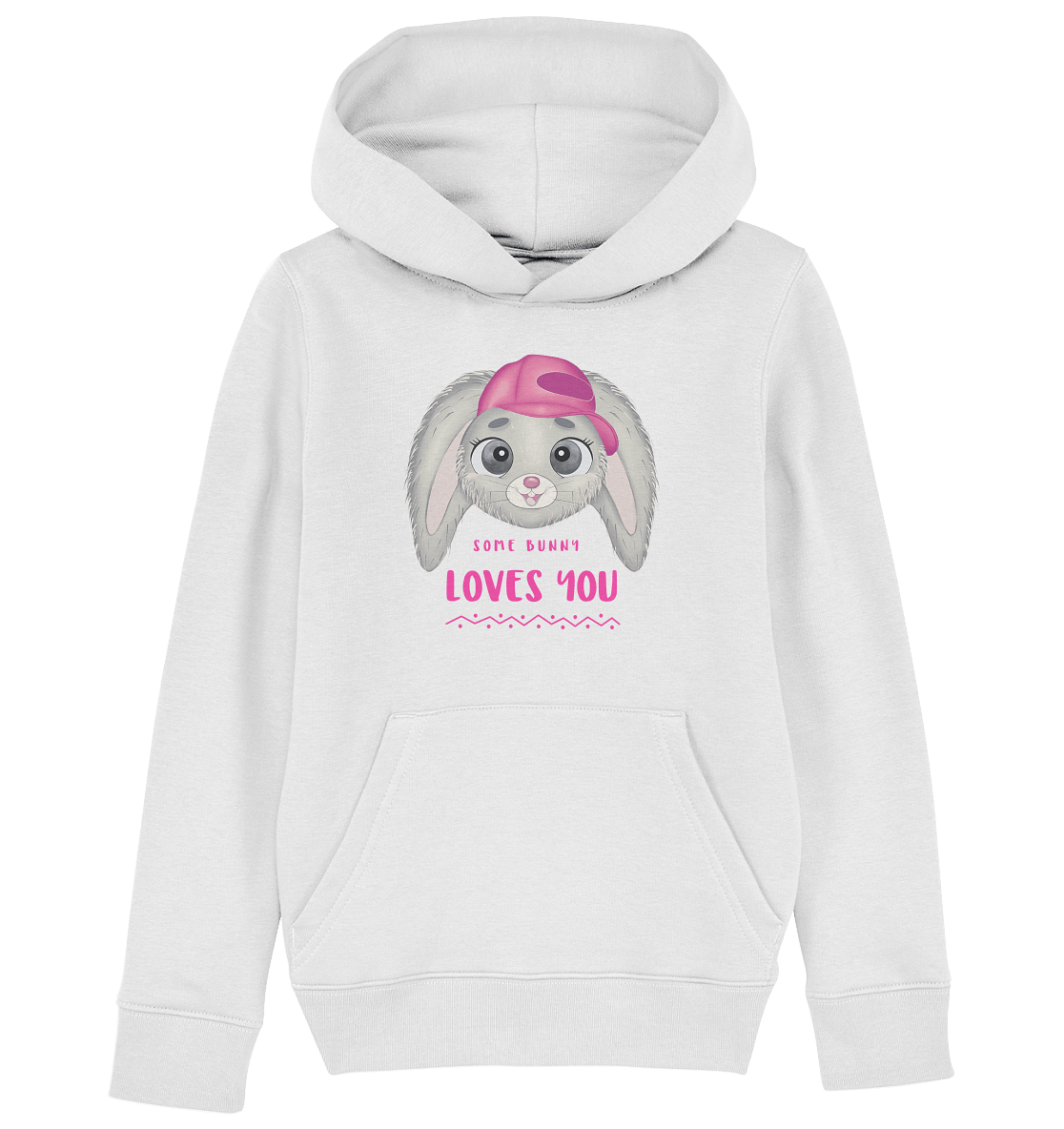 Hase Bunny Hoodie"Some Bunny loves you" in weiß mit niedlichen Hasen