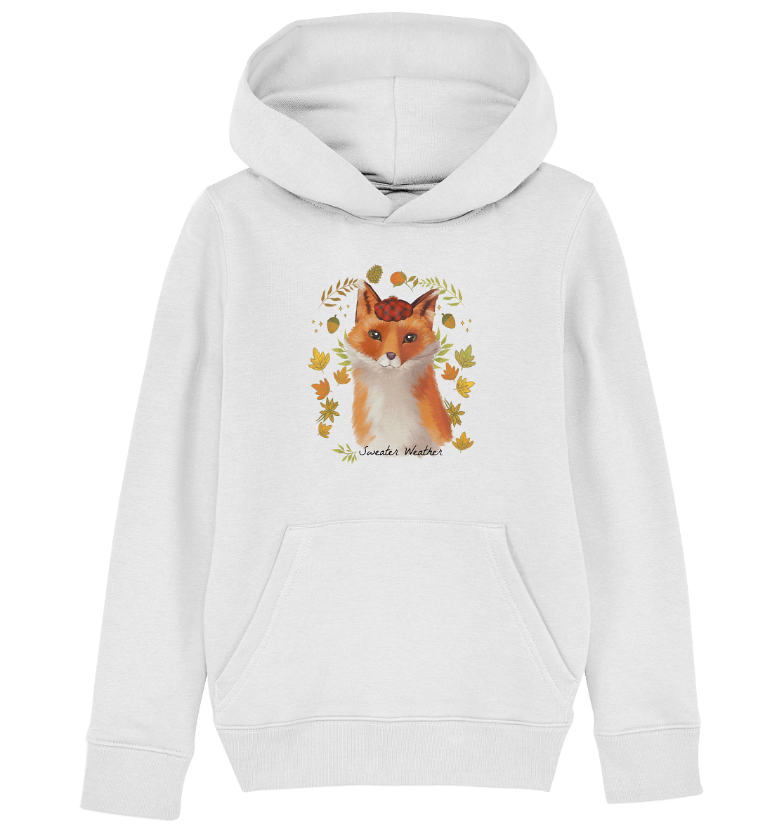 Fuchs Motive Kinder Hoodie Fuchs im Herbst kaufen in weiss