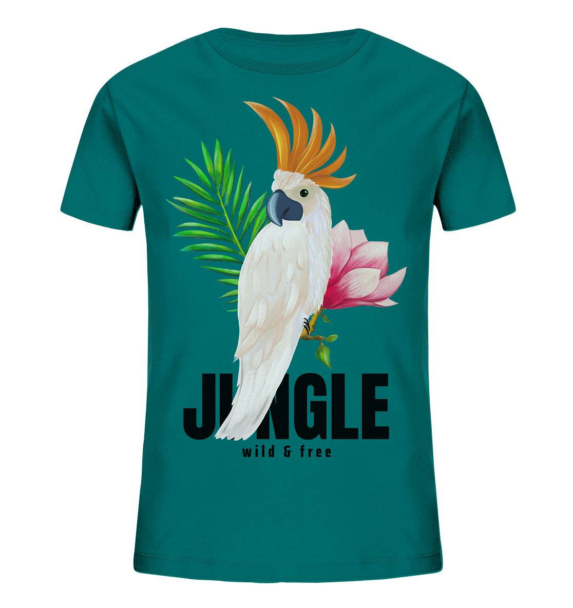 Papagei Kakadu Kinder Shirt tropische Blumen