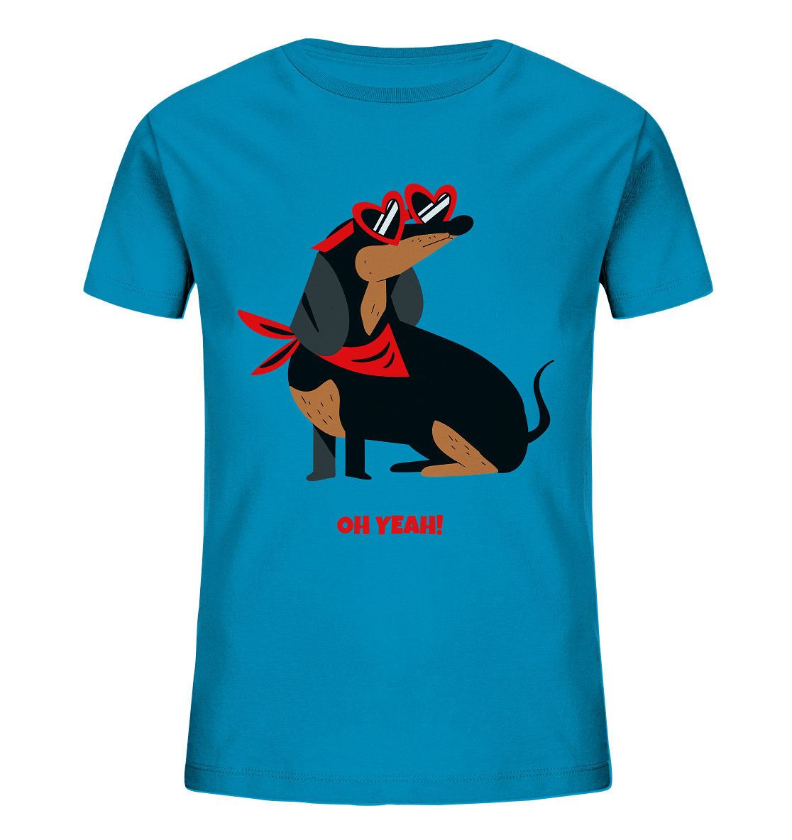 Kinder T-Shirt mit modischen Dackel Hund mit Sonnebrille in Herzform
