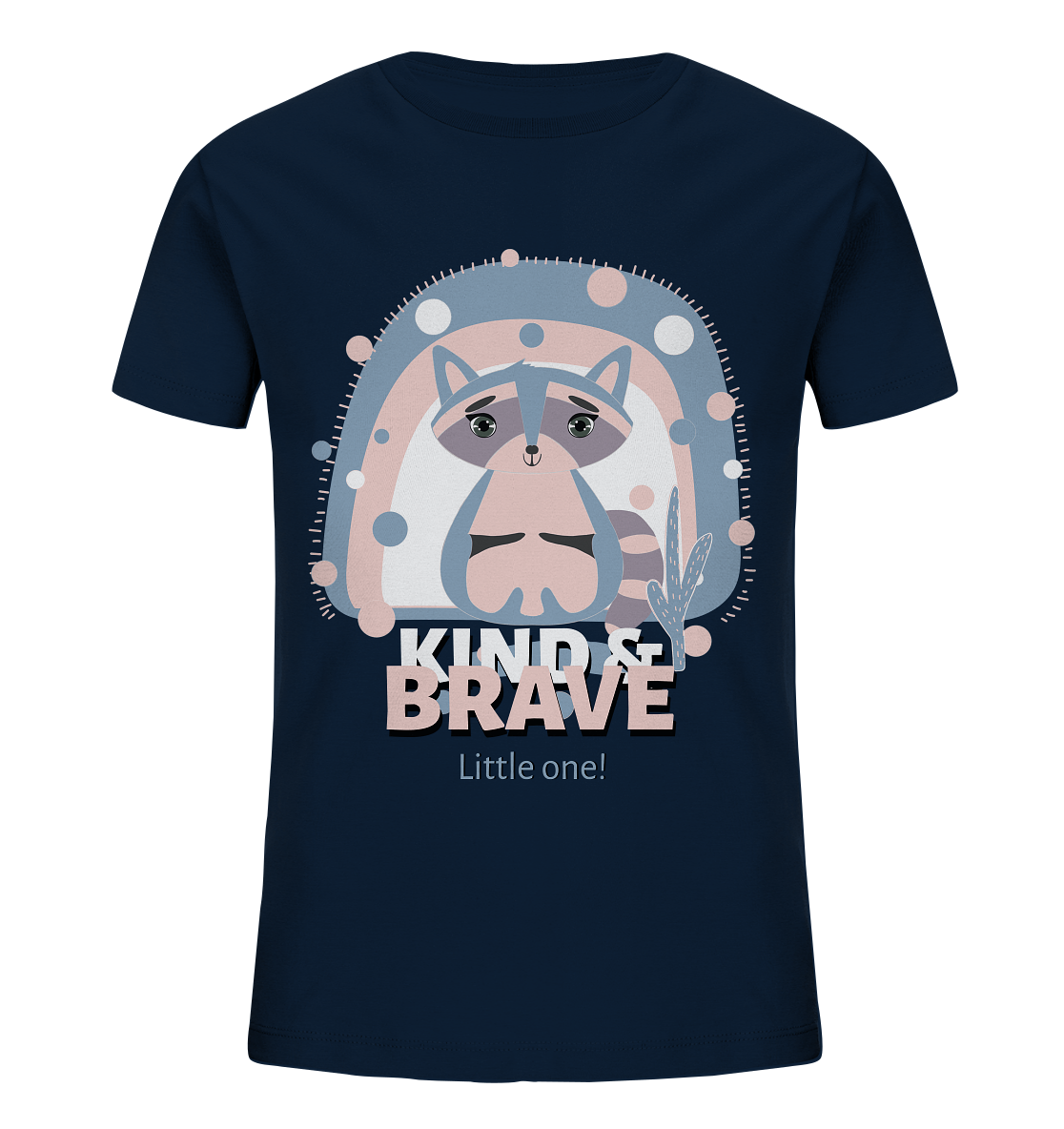 Waschbär Baby Kinder T-Shirt in navy blau mit cartoon Racoon Print von BLOOMINIC