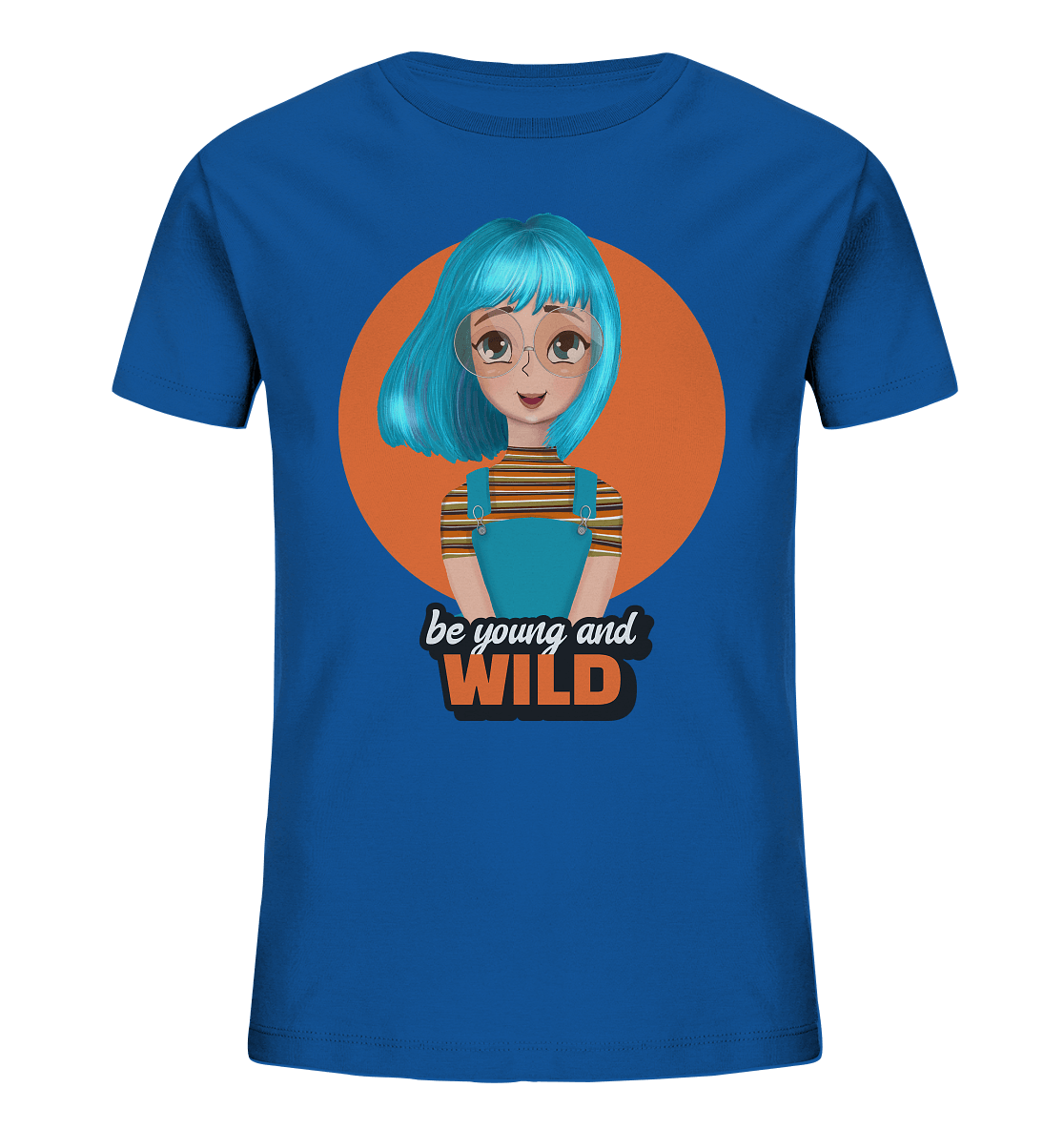 cartoon girl mit blau haare