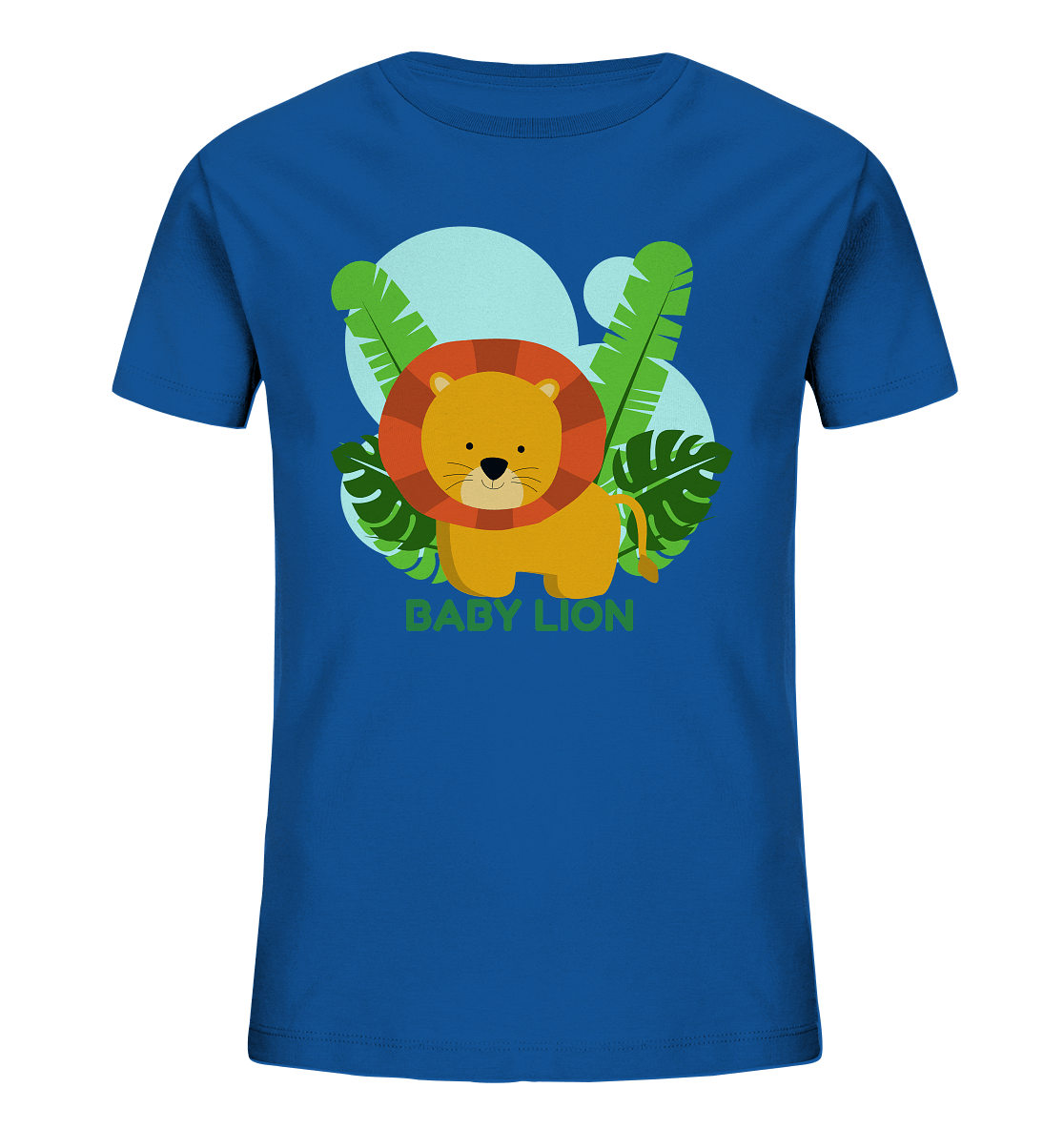 Kinder T-Shirt mit kleinem Löwen in royal blau